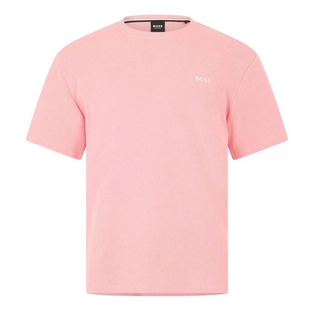 Boss Mens Waffle Knit Pajama Top / Pink